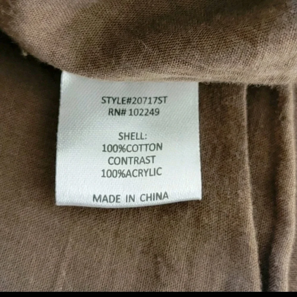 Skies Are Blue Women’s Utility Sweater Jacket Medium Brown Hooded Zip-Up Pockets